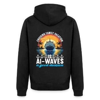 Kreuzfahrt Urlaub Kreuzfahrtschiff - Unisex Premium Bio Zip Hoodie - Schwarz - Hinten - Nico (187cm)