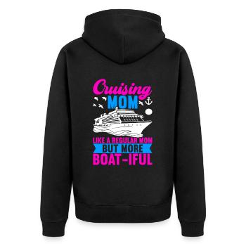 Kreuzfahrt Urlaub Kreuzfahrtschiff - Unisex Premium Bio Zip Hoodie - Schwarz - Hinten - Nico (187cm)