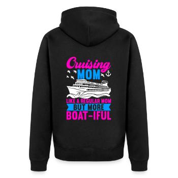 Kreuzfahrt Urlaub Kreuzfahrtschiff - Unisex Premium Bio Zip Hoodie - Schwarz - Hinten - Nico (187cm)