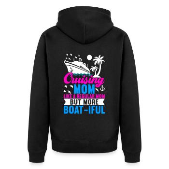Kreuzfahrt Urlaub Kreuzfahrtschiff - Unisex Premium Bio Zip Hoodie - Schwarz - Hinten - Nico (187cm)