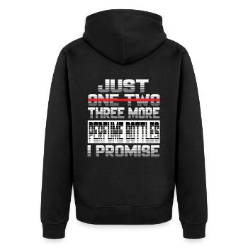Just One More Perfume Bottles I Promise Parfüm - Unisex Premium Organic Zip Hoodie - black - Back - Nico (187cm)