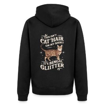 Katze Bengal Geschenk - Unisex Premium Bio Zip Hoodie - Schwarz - Hinten - Nico (187cm)