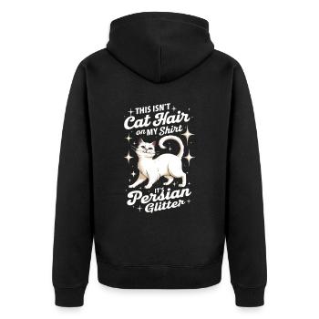 Katze Perser Geschenk - Unisex Premium Bio Zip Hoodie - Schwarz - Hinten - Nico (187cm)