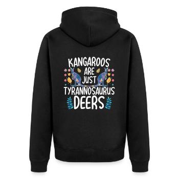 Les kangourous ne sont que des cerfs tyrannosaures Funny Kä - Veste à capuche bio Premium Unisexe - noir - Dos - Nico (187cm)