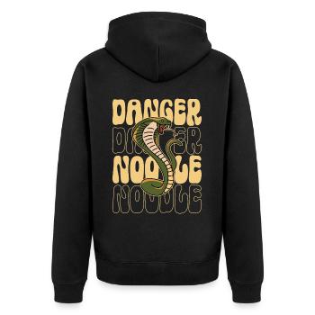 Drôle d’amoureux du serpent danger nouille graphique - Veste à capuche bio Premium Unisexe - noir - Dos - Nico (187cm)