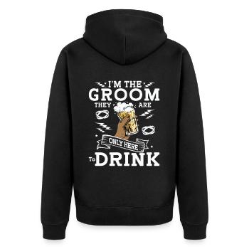 Bräutigam Bachelor Party Unkraut - Unisex Premium Bio Zip Hoodie - Schwarz - Hinten - Nico (187cm)