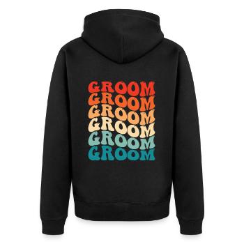 Bräutigam Bachelor Party Unkraut - Unisex Premium Bio Zip Hoodie - Schwarz - Hinten - Nico (187cm)