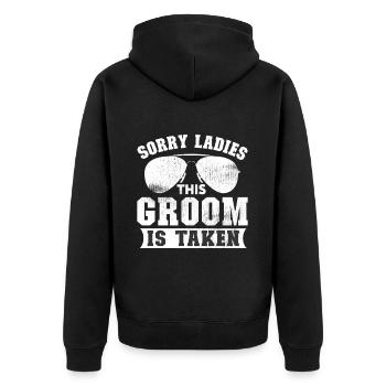 Bräutigam Bachelor Party Unkraut - Unisex Premium Bio Zip Hoodie - Schwarz - Hinten - Nico (187cm)