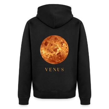 Venus Planet Astrophysics Cosmology Space - Unisex Premium Organic Zip Hoodie - black - Back - Nico (187cm)