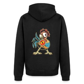 Poulet Coq Paix Réveil Paix Paix Paix Mondiale - Veste à capuche bio Premium Unisexe - noir - Dos - Nico (187cm)