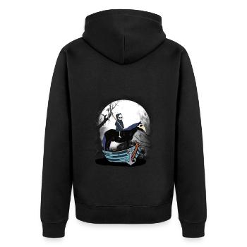Grim Reaper Passeur Cavalier Bateau À Cheval Halloween - Veste à capuche bio Premium Unisexe - noir - Dos - Nico (187cm)
