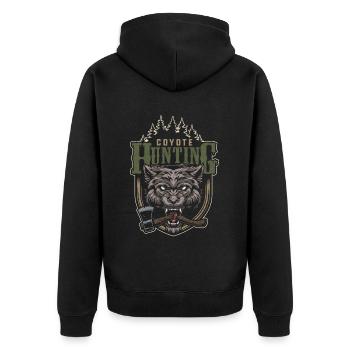 Coyote Hunter Yote - Unisex Premium Organic Zip Hoodie - black - Back - Nico (187cm)