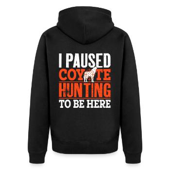 Coyote Hunter Yote - Unisex Premium Organic Zip Hoodie - black - Back - Nico (187cm)