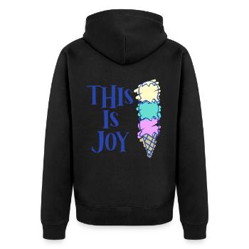 Icecream Ice Cream Cup - Unisex Premium Bio Zip Hoodie - Schwarz - Hinten - Nico (187cm)