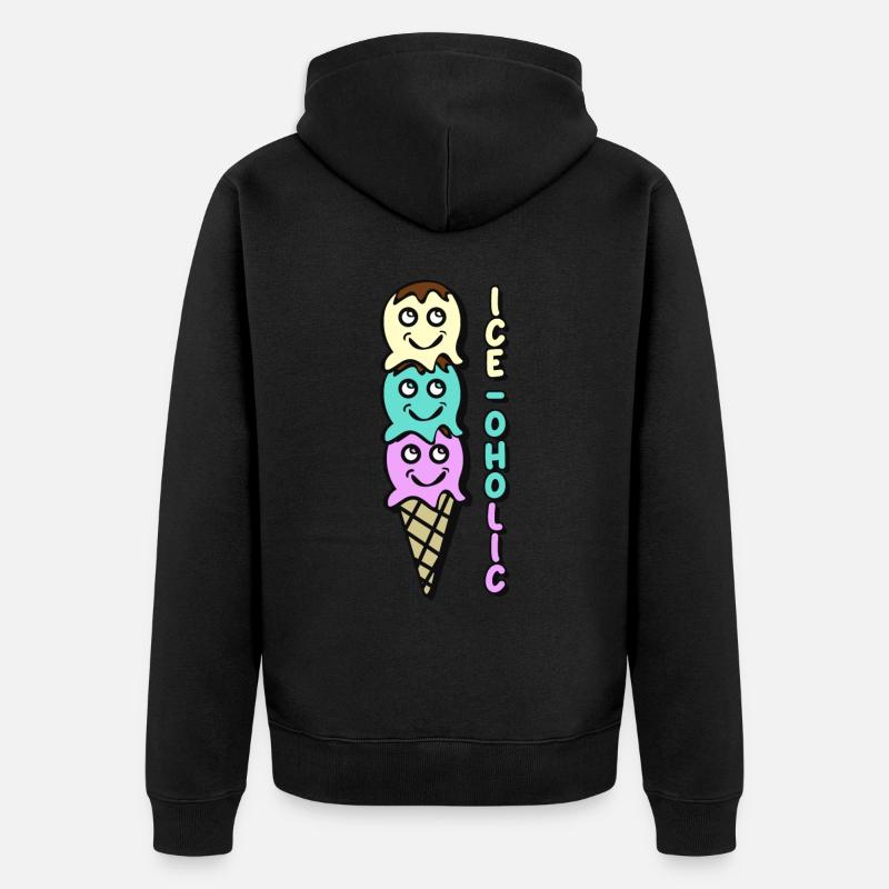 Ice Cream - Unisex Premium Bio Zip Hoodie - Schwarz