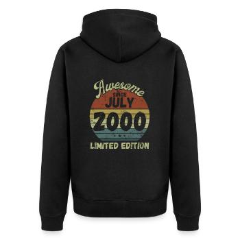 Génial depuis juillet 2000 - Anniversaire - Veste à capuche bio Premium Unisexe - noir - Dos - Nico (187cm)