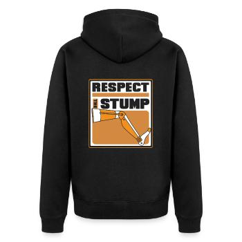 Respect The Stump Prosthesis Foot User Leg - Unisex Premium Organic Zip Hoodie - black - Back - Nico (187cm)