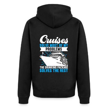 Kreuzfahrt Urlaub Kreuzfahrtschiff - Unisex Premium Bio Zip Hoodie - Schwarz - Hinten - Nico (187cm)