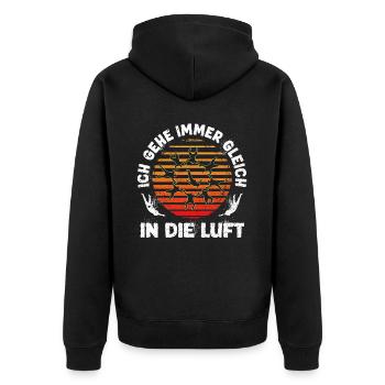 Skydive Freefly Fallschirmspringer Shirt Skydiving - Unisex Premium Bio Zip Hoodie - Schwarz - Hinten - Nico (187cm)