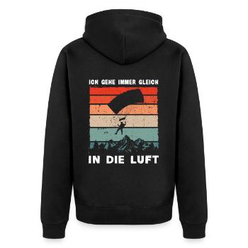 Skydive Freefly Fallschirmspringer Shirt Skydiving - Unisex Premium Bio Zip Hoodie - Schwarz - Hinten - Nico (187cm)