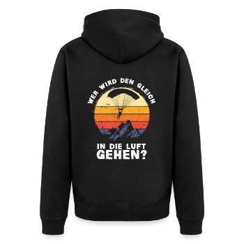 Skydive Freefly Fallschirmspringer Shirt Skydiving - Unisex Premium Bio Zip Hoodie - Schwarz - Hinten - Nico (187cm)