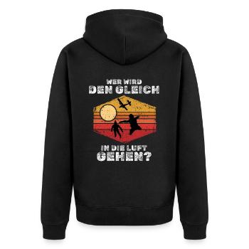 Skydive Freefly Fallschirmspringer Shirt Skydiving - Unisex Premium Bio Zip Hoodie - Schwarz - Hinten - Nico (187cm)