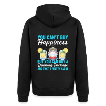 Kreuzfahrt Urlaub Kreuzfahrtschiff - Unisex Premium Bio Zip Hoodie - Schwarz - Hinten - Nico (187cm)