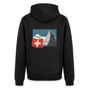 Suisse Vacances Ski Randonnée Montagne Suisse - Veste à capuche bio Premium Unisexe - noir - Dos - Nico (187cm)