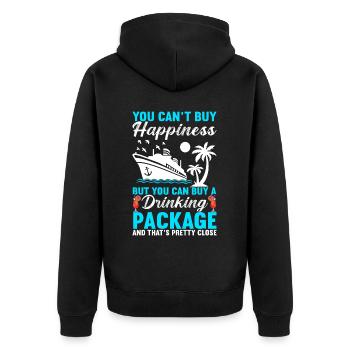 Kreuzfahrt Urlaub Kreuzfahrtschiff - Unisex Premium Bio Zip Hoodie - Schwarz - Hinten - Nico (187cm)