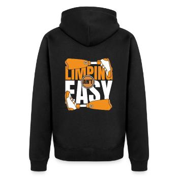 Limping Ain't Easy Artificial Legs User Leg - Unisex Premium Organic Zip Hoodie - black - Back - Nico (187cm)