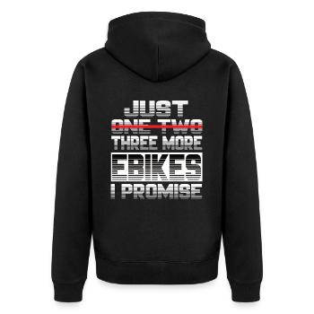 Just One More Ebike I Promise Ebike Elektrofahrrad - Unisex Premium Bio Zip Hoodie - Schwarz - Hinten - Nico (187cm)