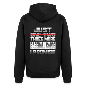 Just One More Baseball Card I Promise Baseball - Unisex Premium Bio Zip Hoodie - Schwarz - Hinten - Nico (187cm)