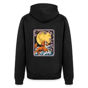 Cocker Spaniel Japon Cherry Blossom Moon - Veste à capuche bio Premium Unisexe - noir - Dos - Nico (187cm)