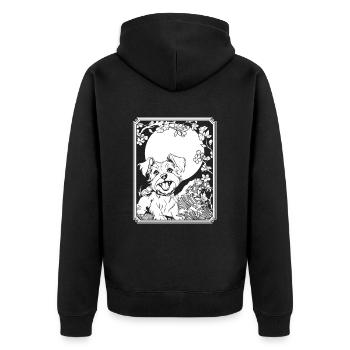 Yorkshire Terrier Japon Cherry Blossom Lune - Veste à capuche bio Premium Unisexe - noir - Dos - Nico (187cm)