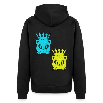 Chat Chats Rétro 80's Vintage 90's - Veste à capuche bio Premium Unisexe - noir - Dos - Nico (187cm)