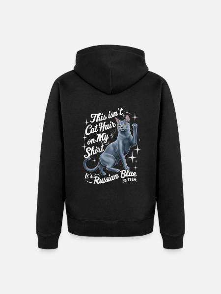 Katze Russisch Blau Geschenk - Unisex Premium Bio Zip Hoodie - Schwarz