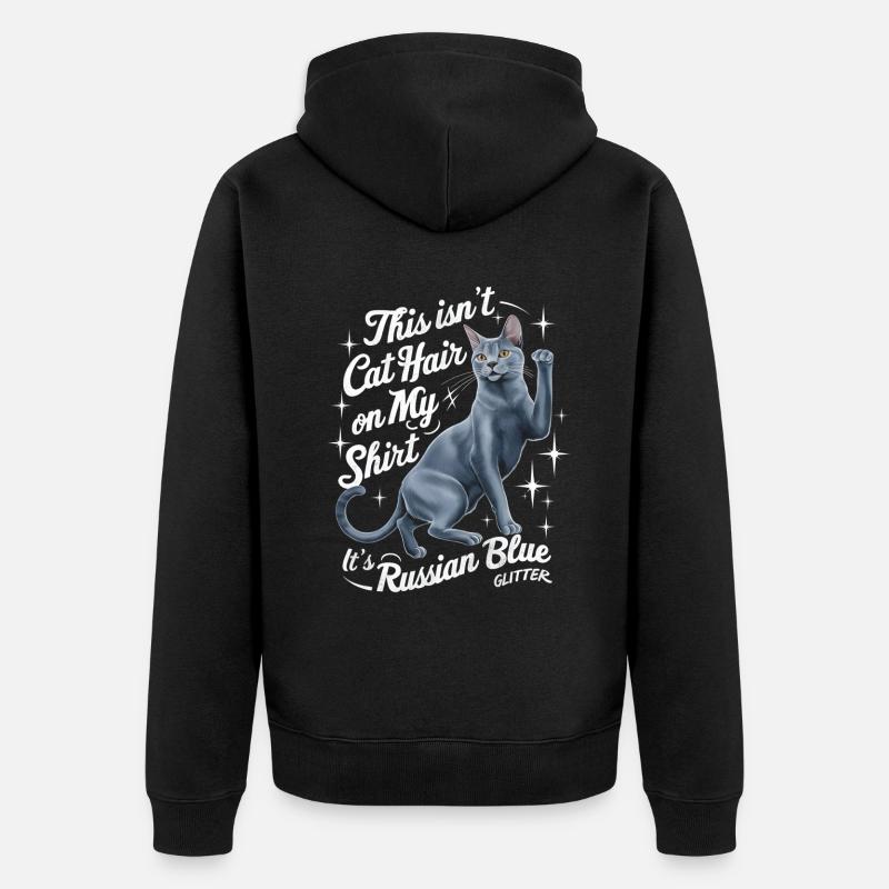 Katze Russisch Blau Geschenk - Unisex Premium Bio Zip Hoodie - Schwarz