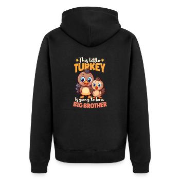 Annonce de grossesse Little Turkey Be Brother - Veste à capuche bio Premium Unisexe - noir - Dos - Nico (187cm)