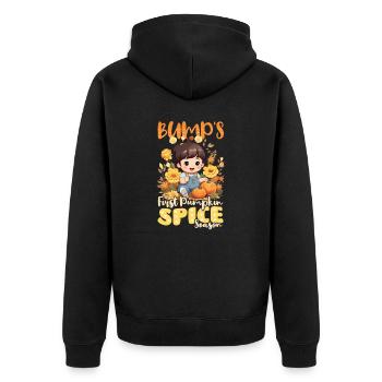 L’annonce de la grossesse fait saillir la première épice de citrouille - Veste à capuche bio Premium Unisexe - noir - Dos - Nico (187cm)