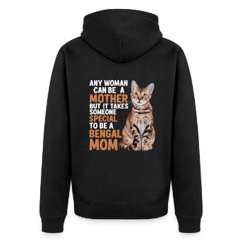 Katze Bengal Geschenk - Unisex Premium Bio Zip Hoodie - Schwarz - Hinten - Nico (187cm)