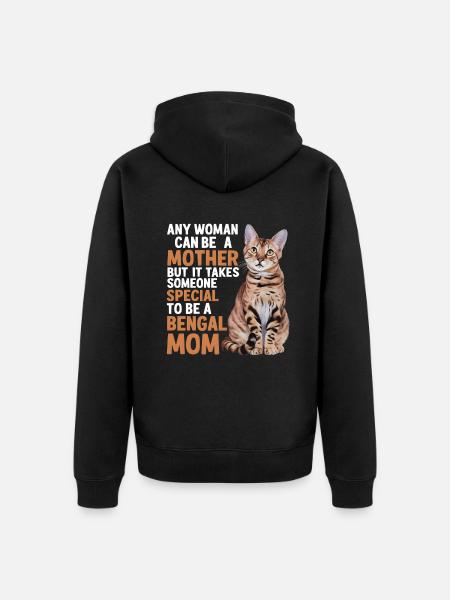Katze Bengal Geschenk - Unisex Premium Bio Zip Hoodie - Schwarz