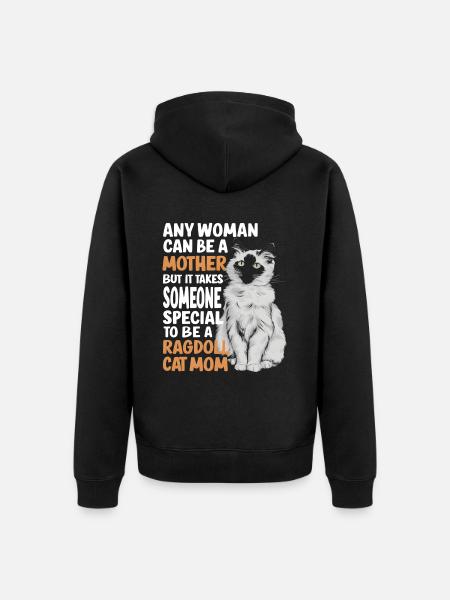 Katze Ragdoll Geschenk - Unisex Premium Bio Zip Hoodie - Schwarz