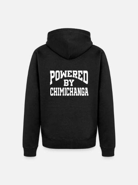 Powered By Chimichanga - Unisex Premium Organic Zip Hoodie - black