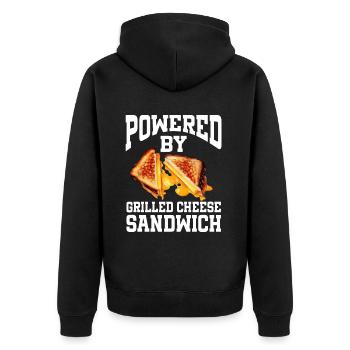 Sandwich au fromage grillé - Veste à capuche bio Premium Unisexe - noir - Dos - Nico (187cm)