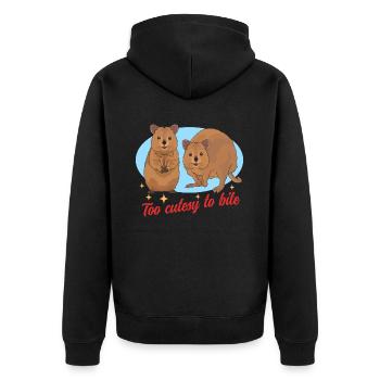 Quokka Kurzschwanzkänguru Quokkas Geschenk - Unisex Premium Bio Zip Hoodie - Schwarz - Hinten - Nico (187cm)