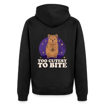 Quokka Känguru Quokkas Geschenk - Unisex Premium Bio Zip Hoodie - Schwarz - Hinten - Nico (187cm)