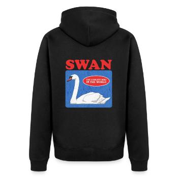 Schwan Schwanenliebhaber Schwäne Geschenk - Unisex Premium Bio Zip Hoodie - Schwarz - Hinten - Nico (187cm)