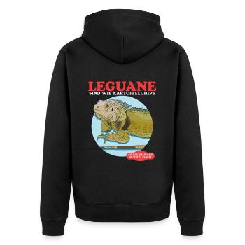 Iguana Reptile Lizard Iguanas Gift - Unisex Premium Organic Zip Hoodie - black - Back - Nico (187cm)