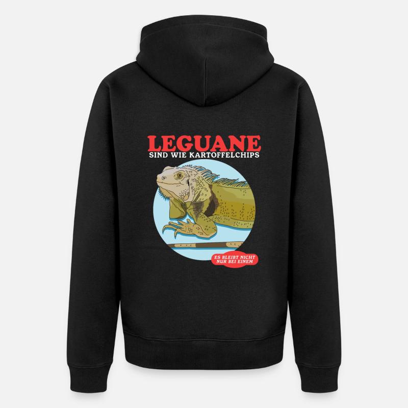 Iguane Reptile Lézard Iguanes Cadeau - Veste à capuche bio Premium Unisexe - noir