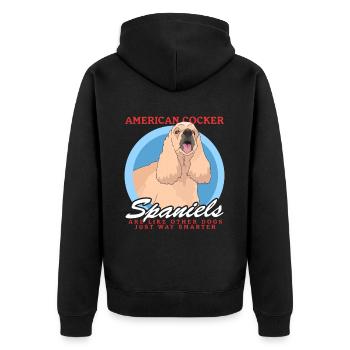 Cadeau Cocker Spaniel Américain - Veste à capuche bio Premium Unisexe - noir - Dos - Nico (187cm)